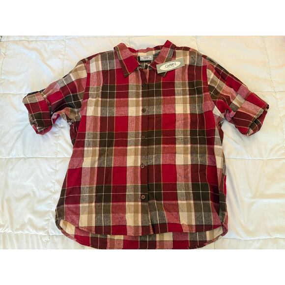 Vintage with tags! Plaid Button Down - Size 1X - Picture 1 of 6